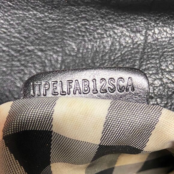 Burberry Black Pebbled Leather Hobo Shoulder Bag Zip Top Italy ITPELFAB12SCA - Picture 9 of 16